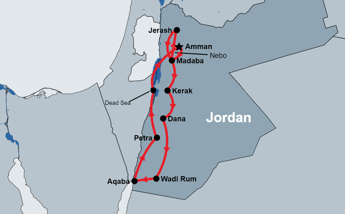 Jordan Family Holiday Package map Jordan Family Holiday Package map